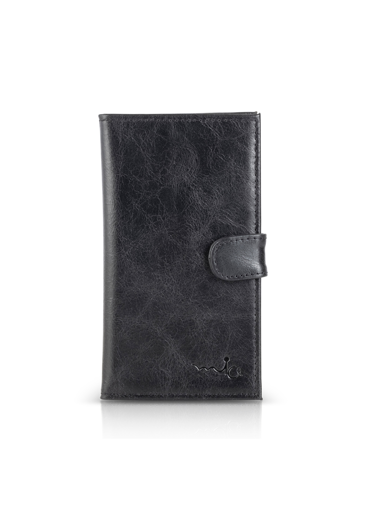 Black leather credit card wallet