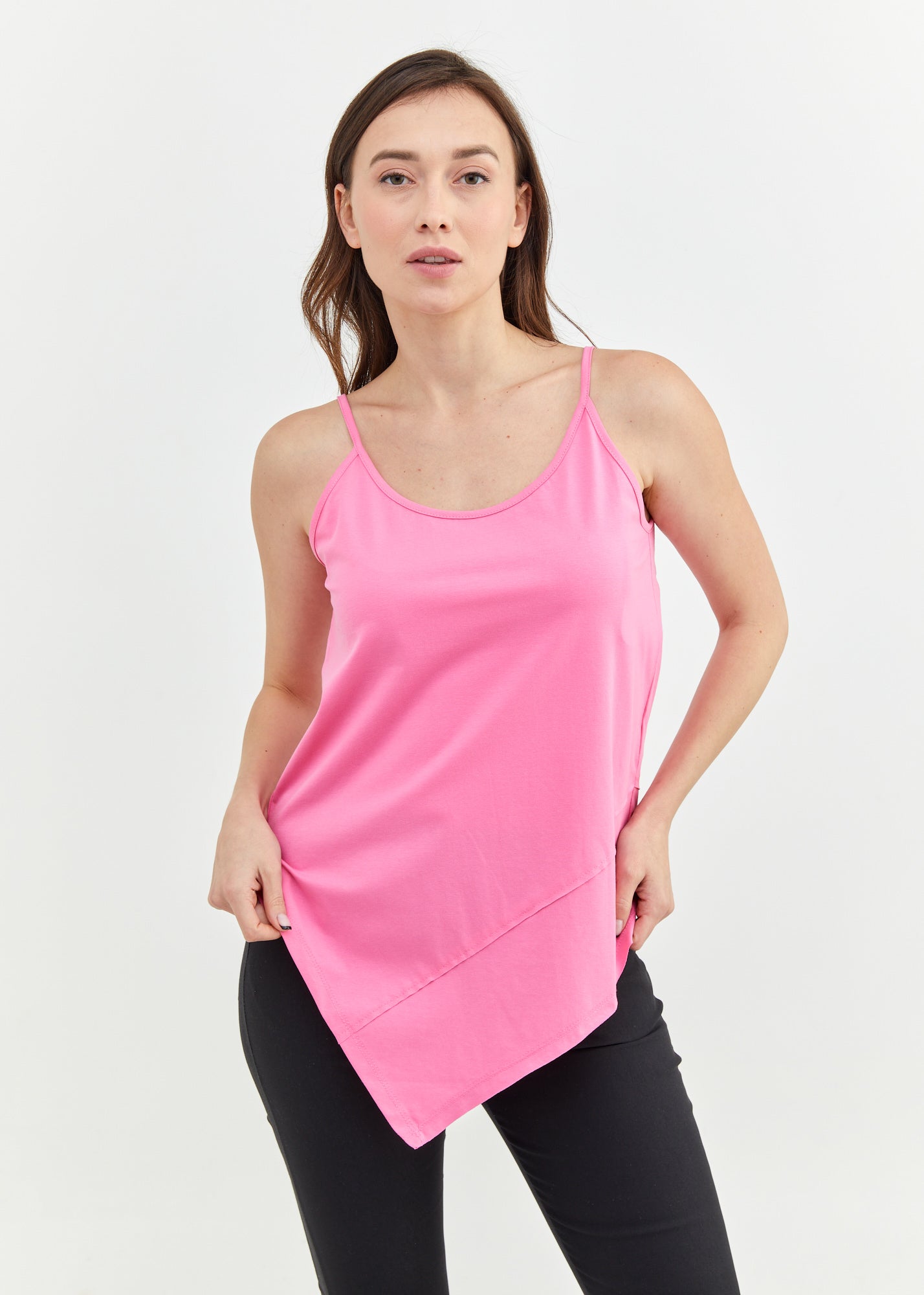 Fuchsia pink spaghetti strap top