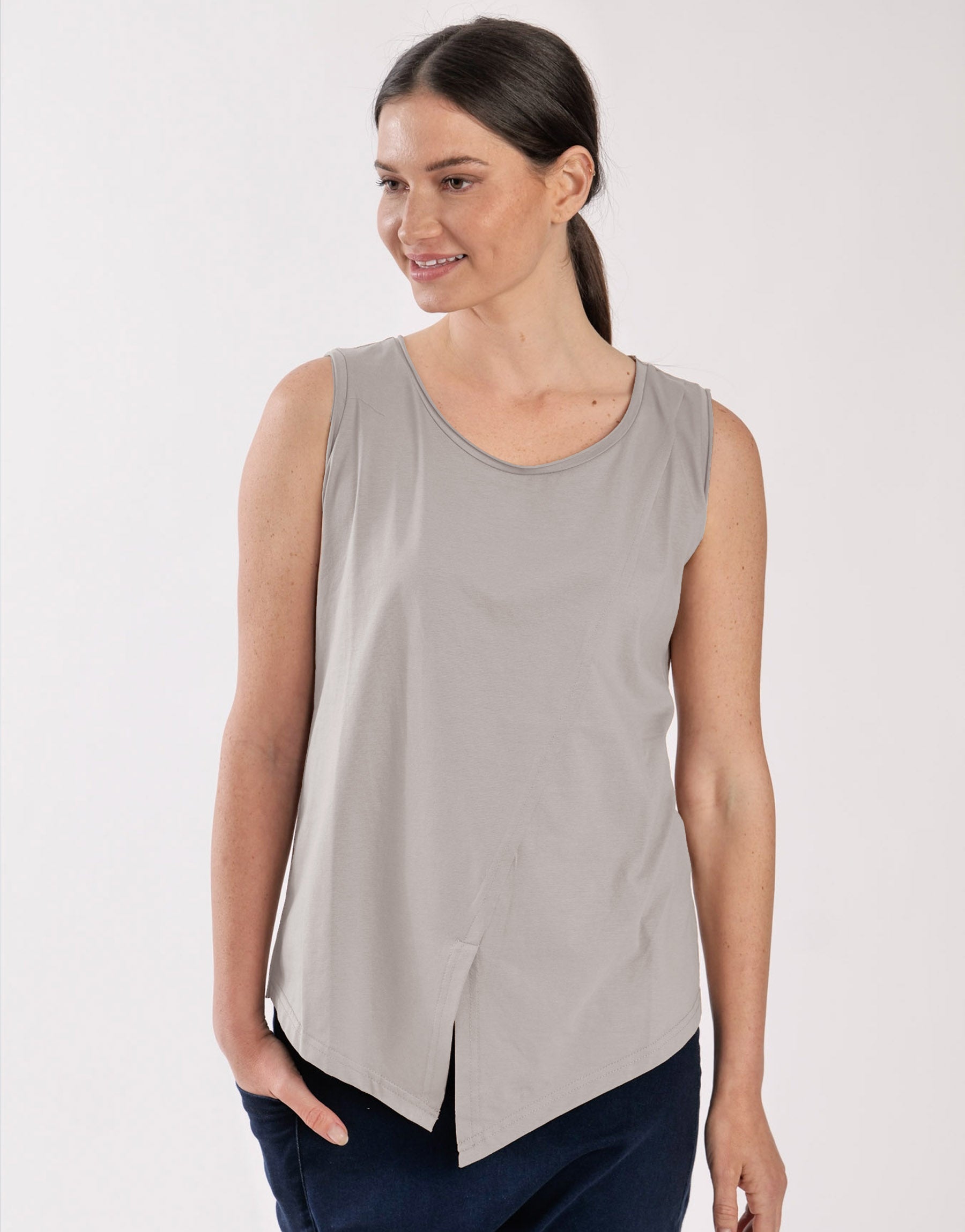 Light gray Spaghetti tank top 