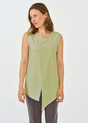 Long spike base tank top, bright green prominent front seam