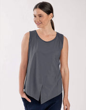 Tank top with diagonal stitching and dark blue spikes