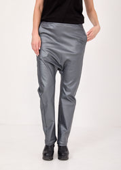 Silver imitation leather boy pants