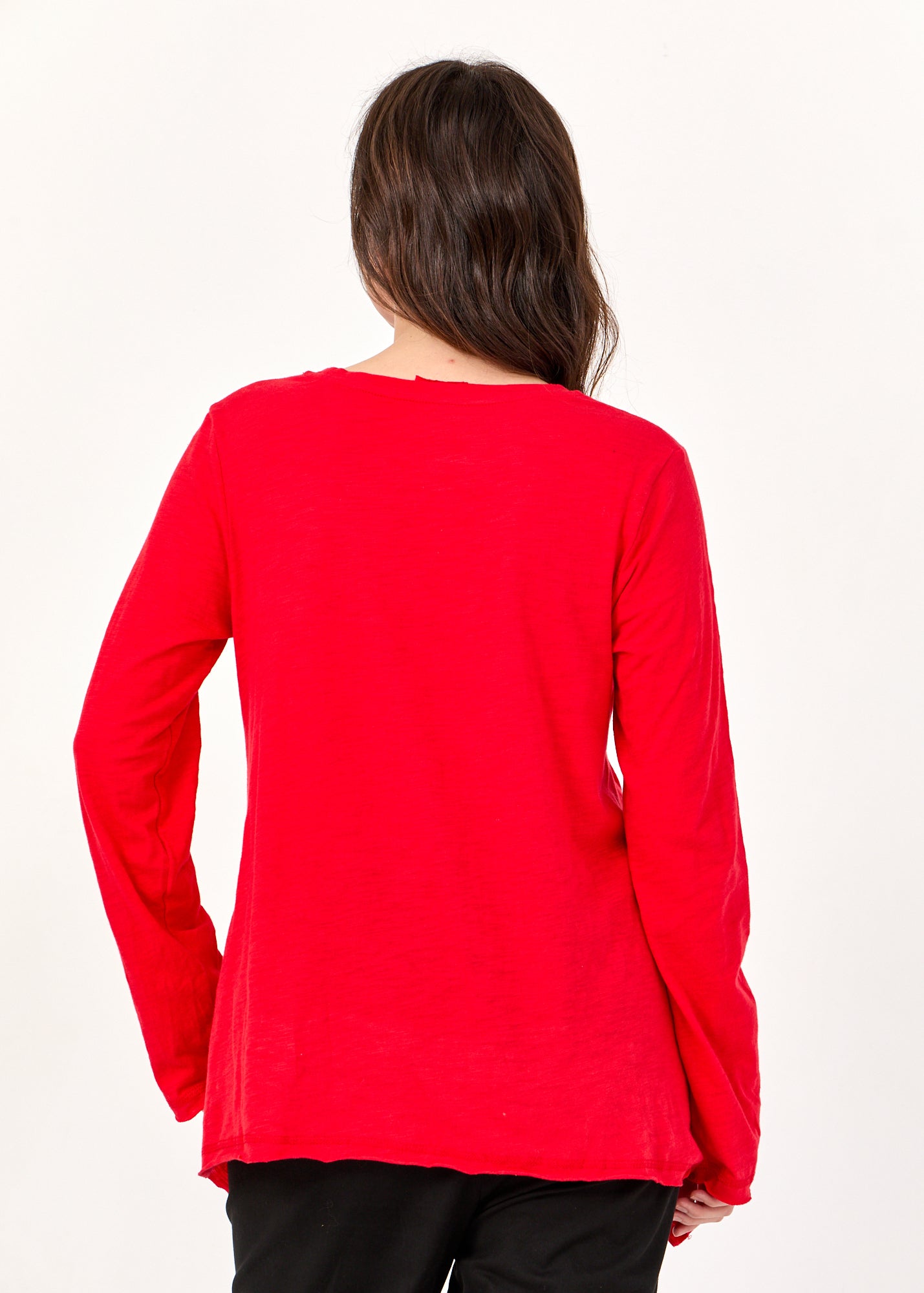 חולצה תפרים חיצוניים שרוול ארוך אדום