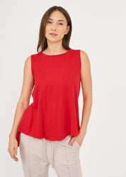 Red long back triangle top