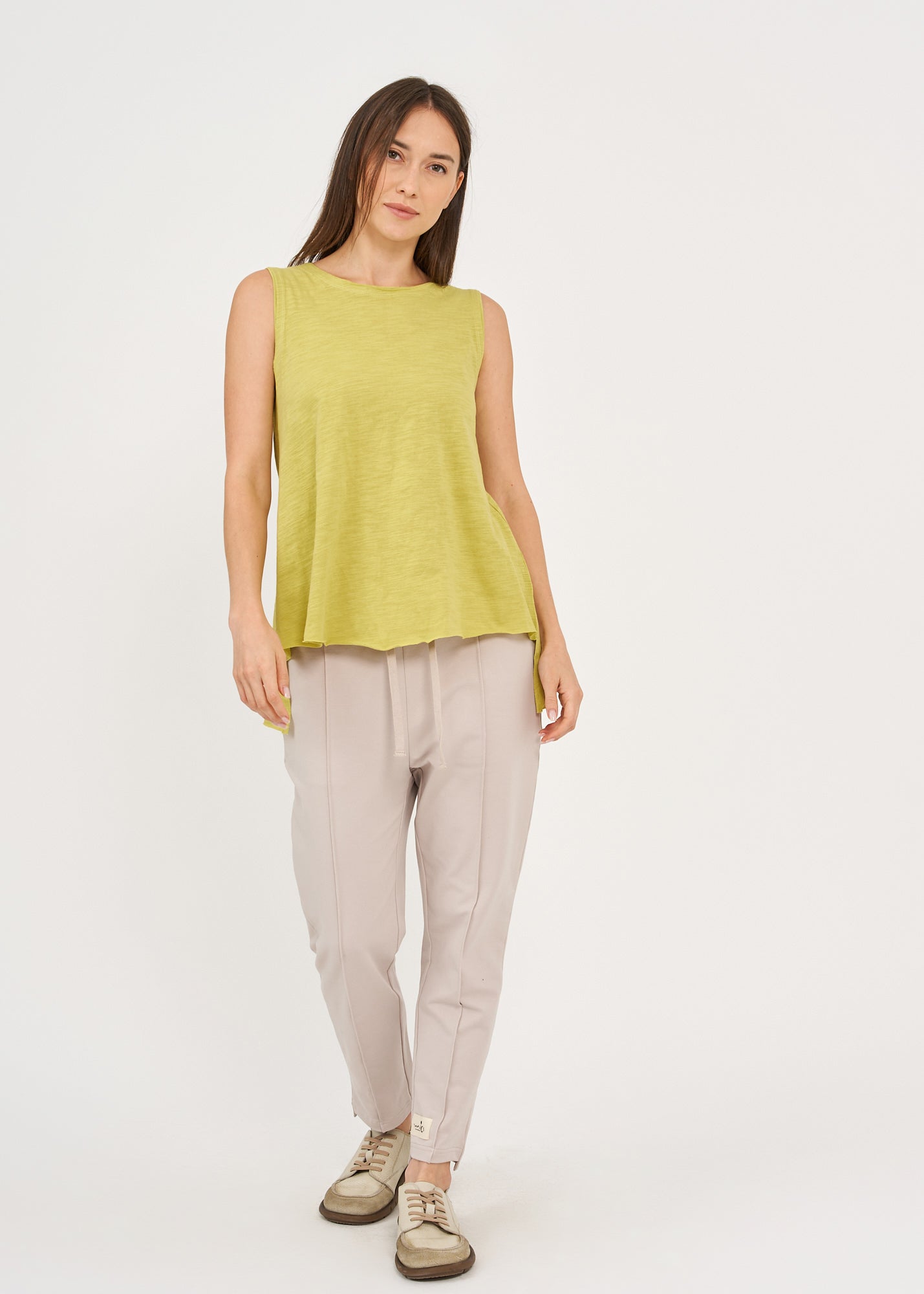 Light green long back triangle top