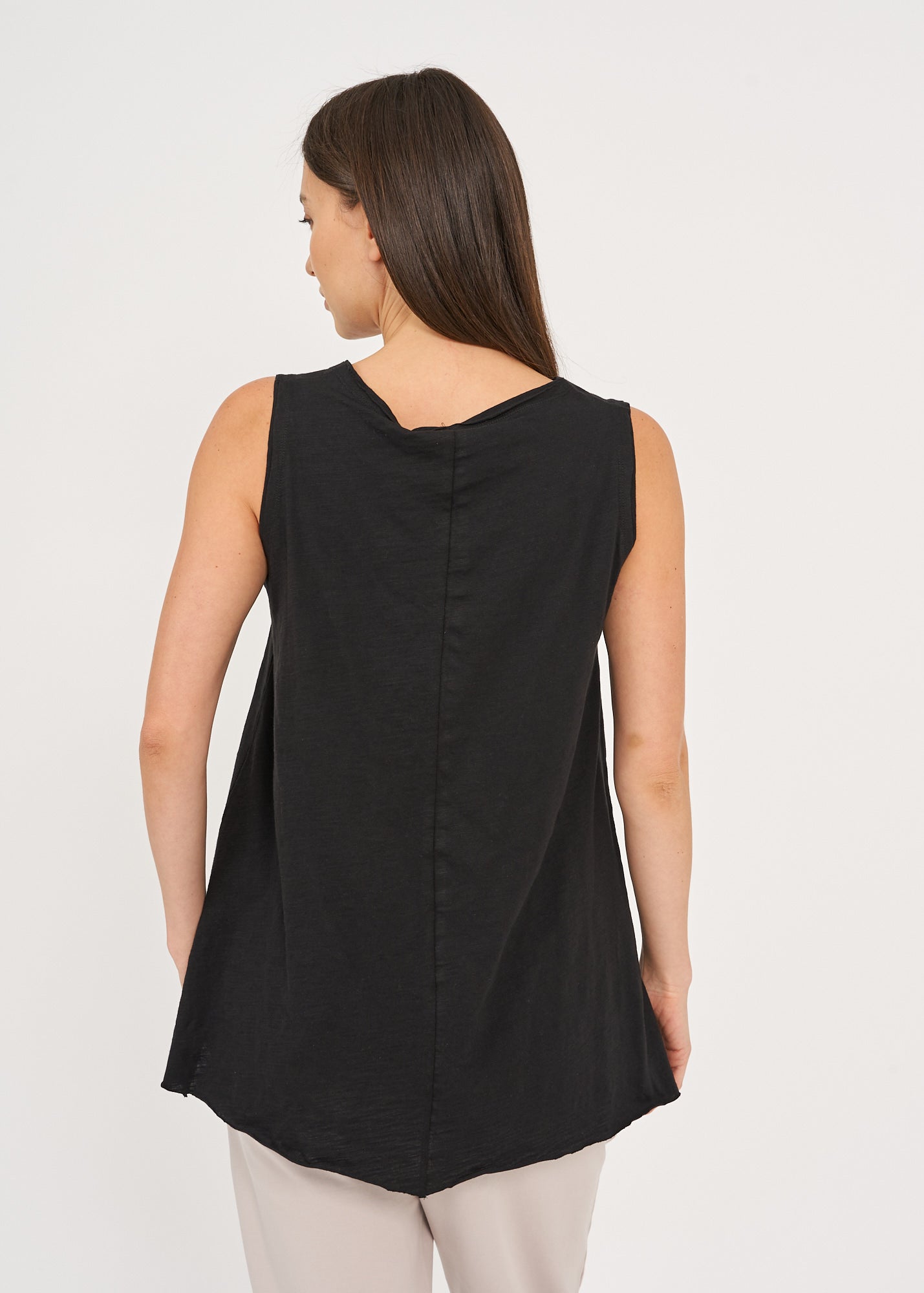 Black long back triangle top