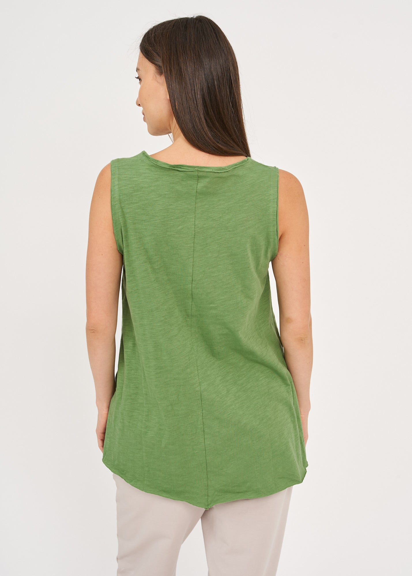 Green long back triangle top