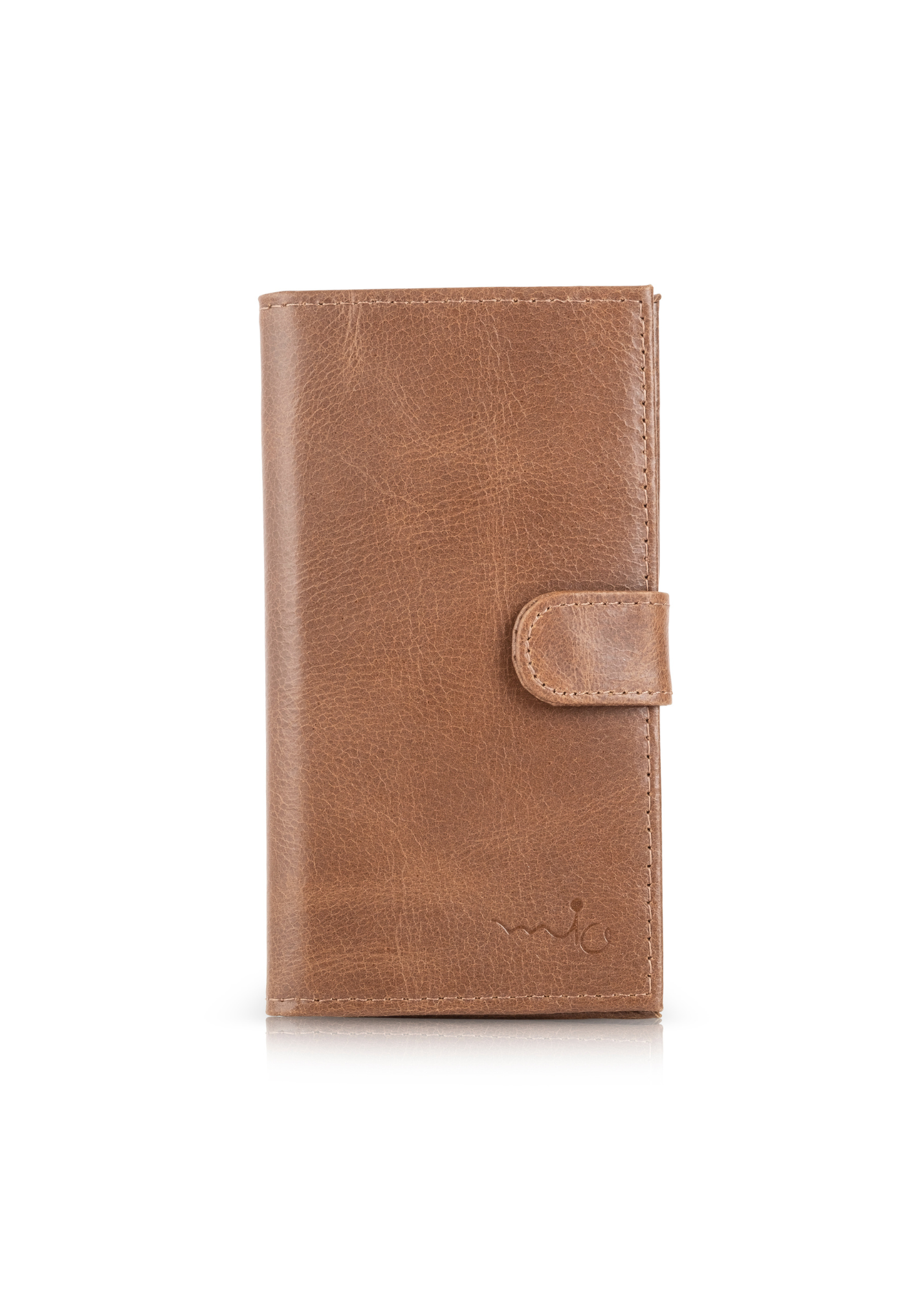 Brown leather credit card wallet