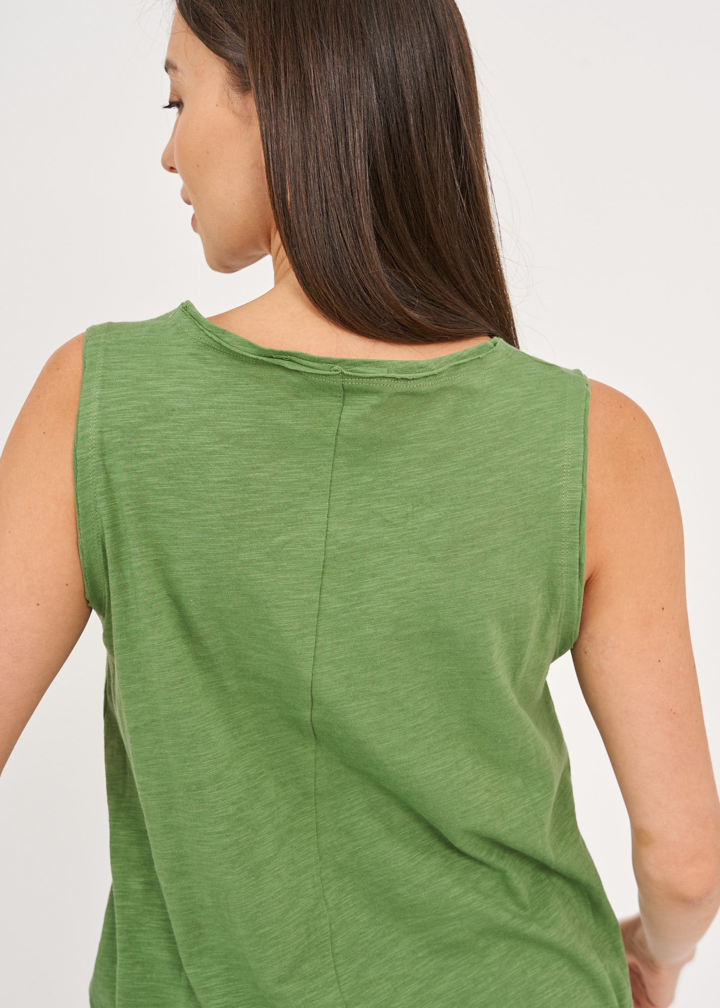 Green long back triangle top