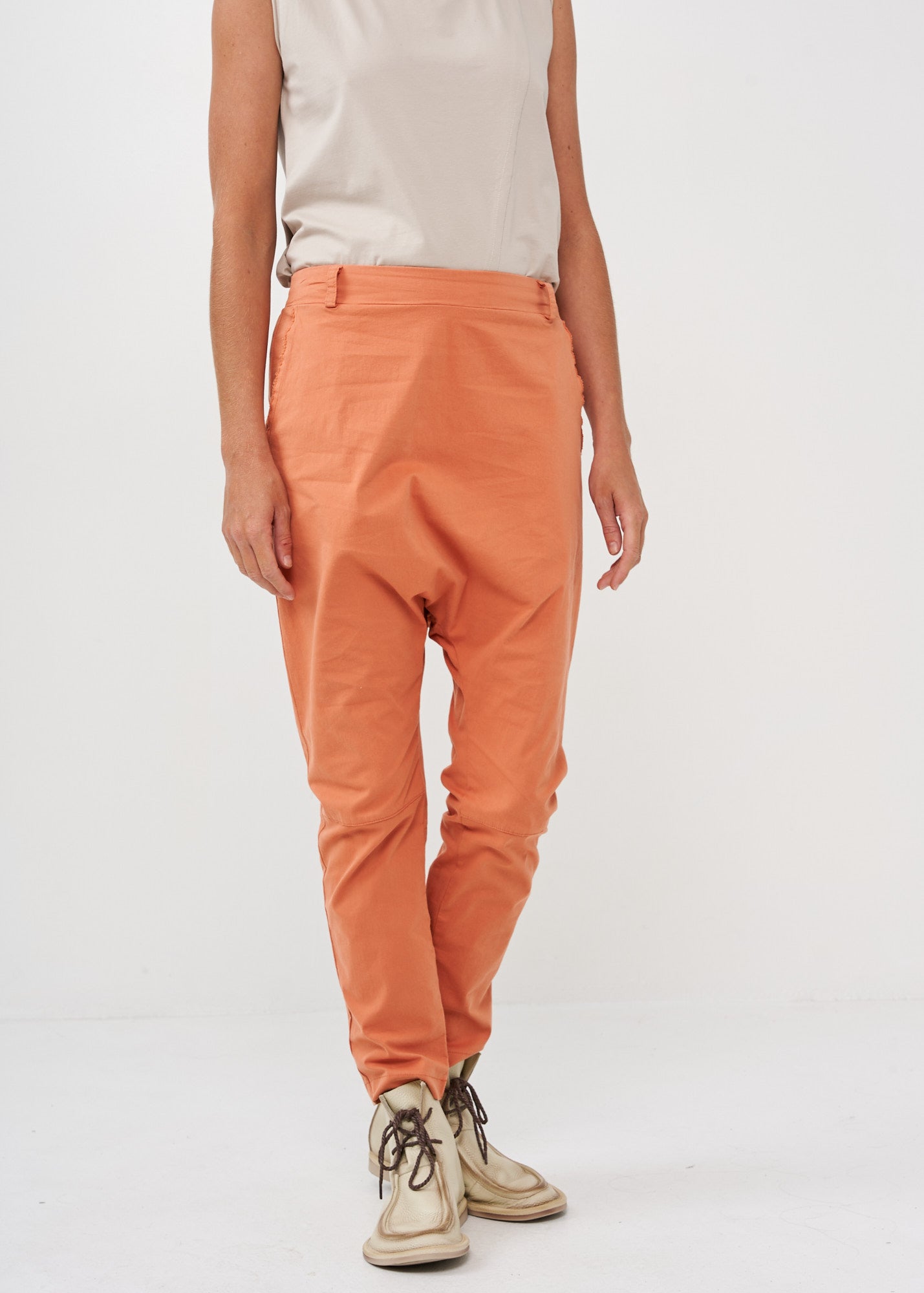 Boy long pants with back pockets orange