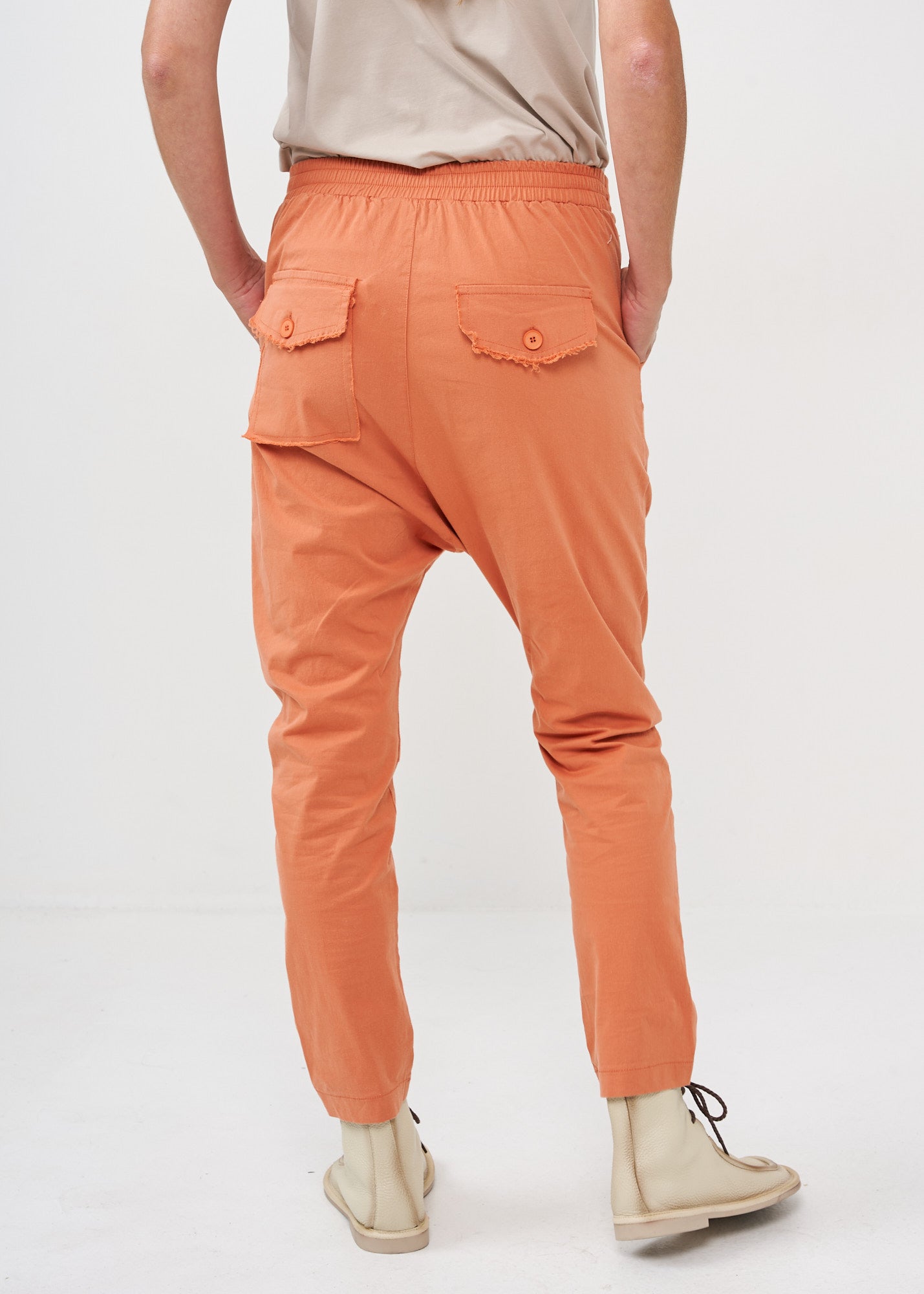 Boy long pants with back pockets orange