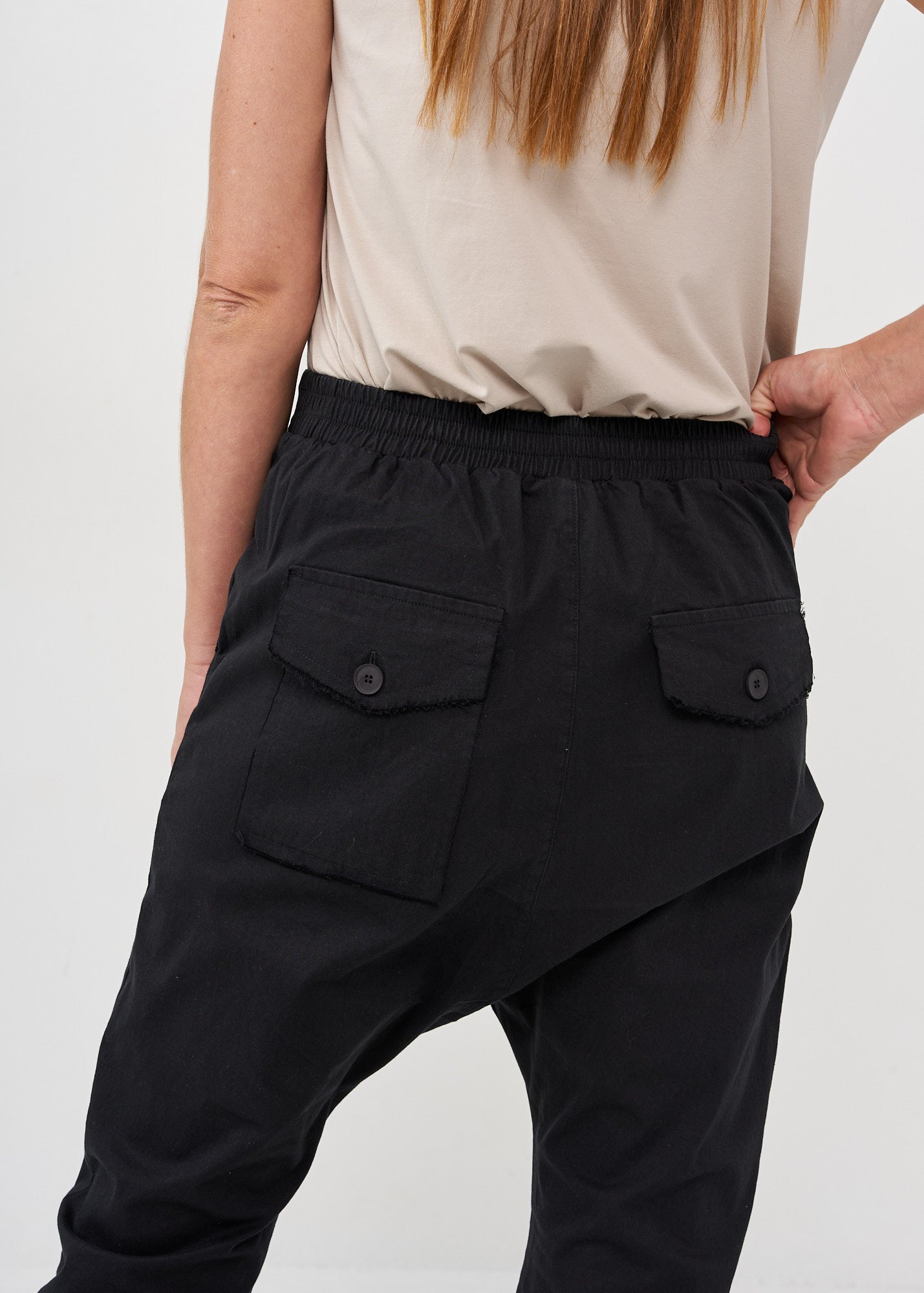 Boy long pants with back pockets black