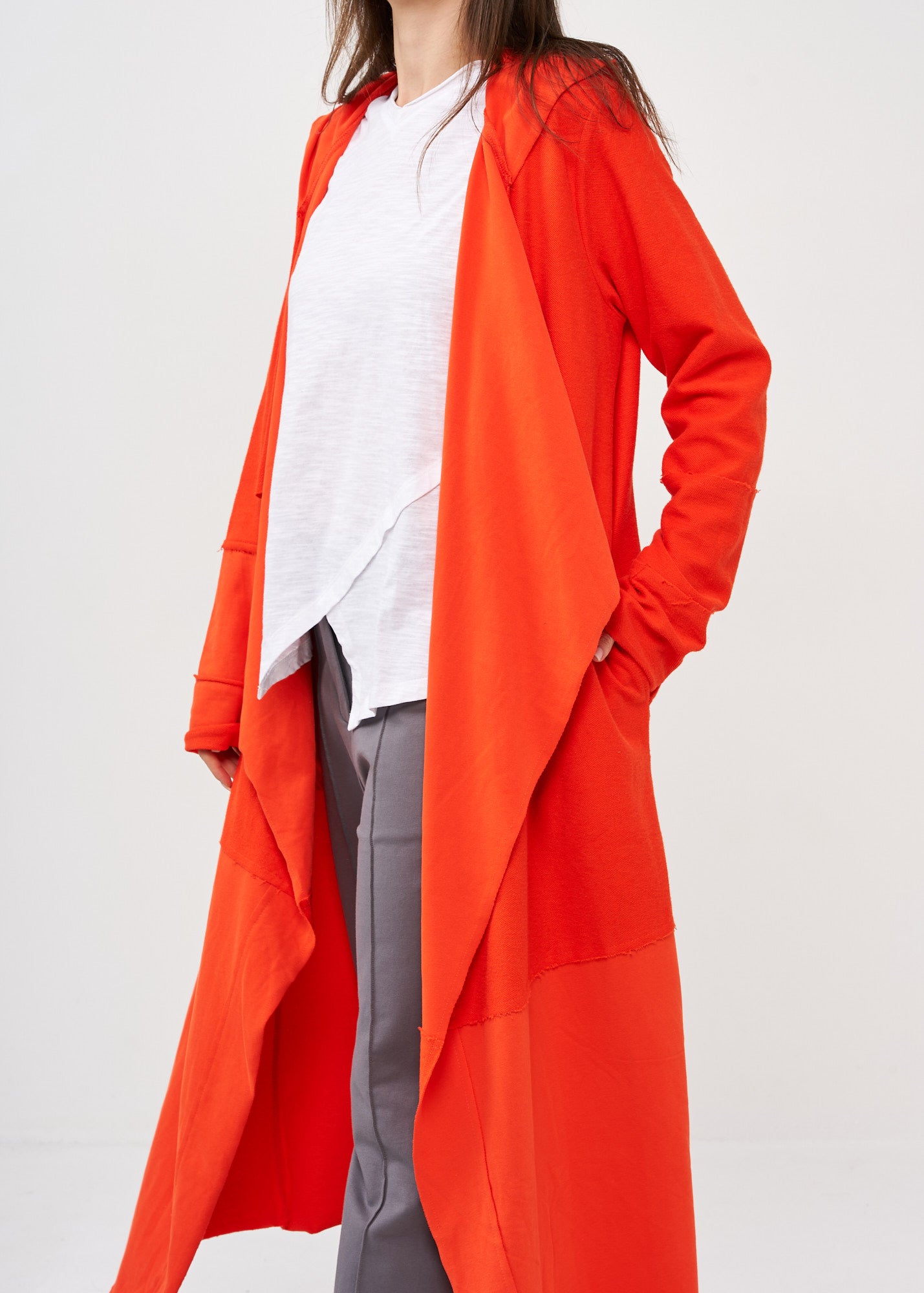 Long top in reverse orange fabric combination