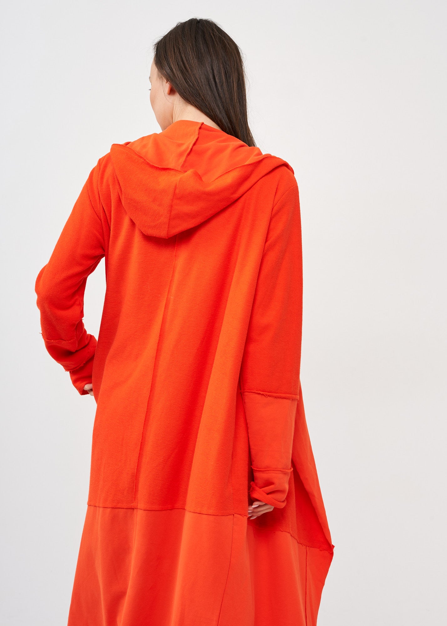 Long top in reverse orange fabric combination