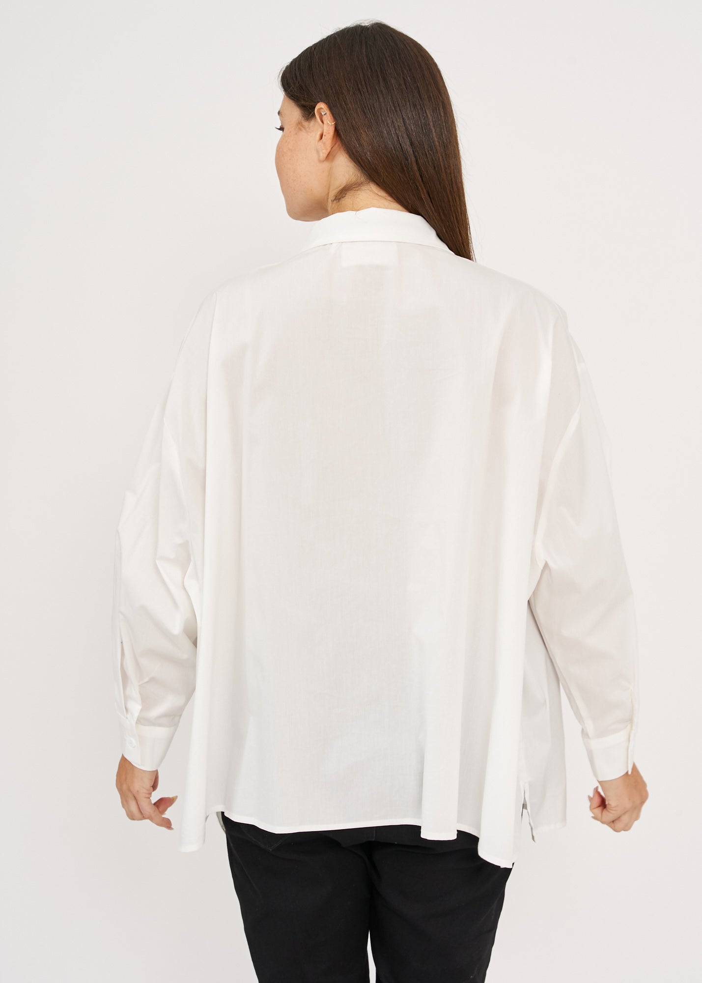 White drawstring button down shirt