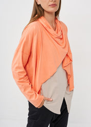 Thin orange wrapped scarf top