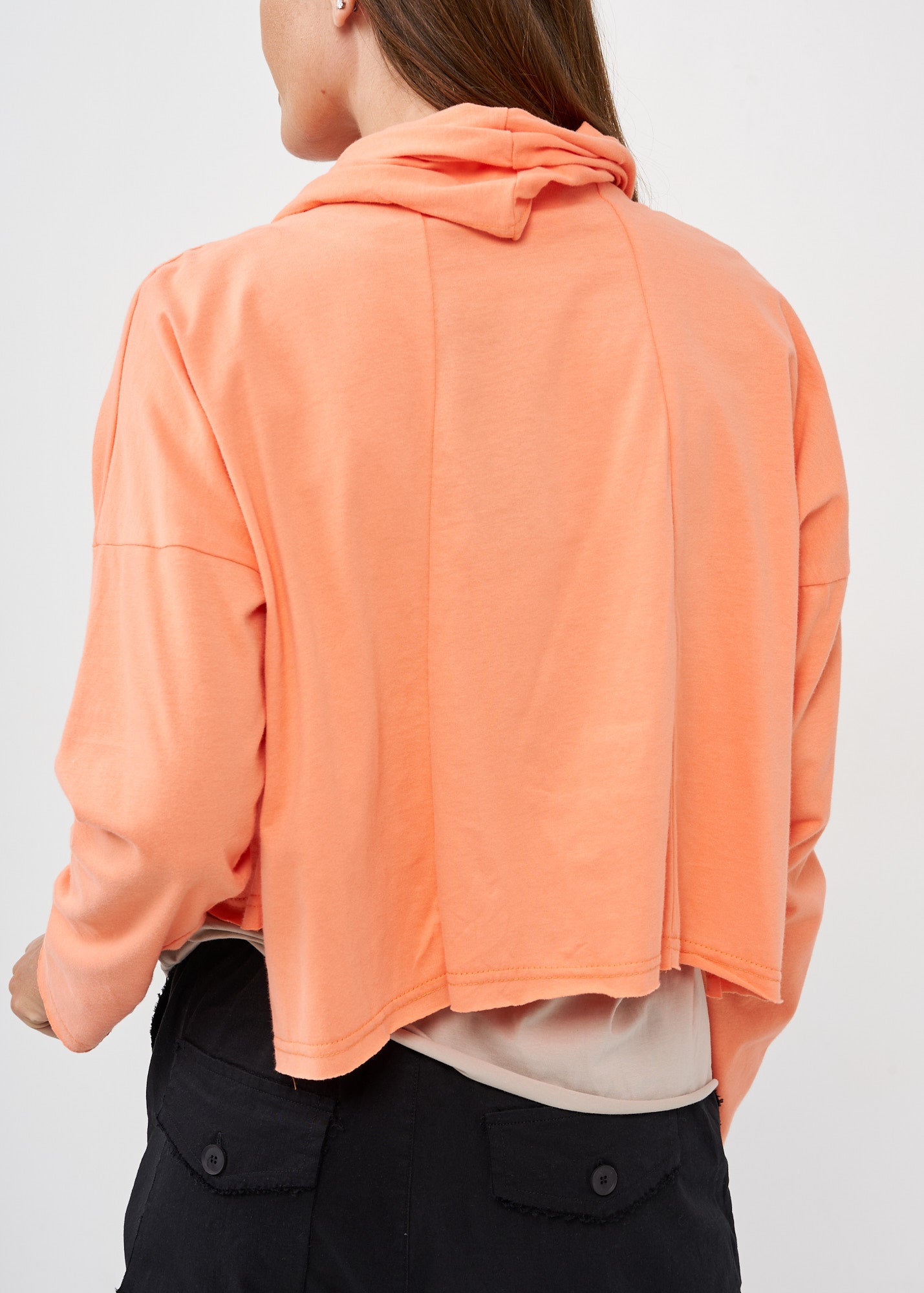 Thin orange wrapped scarf top