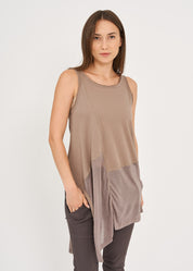 Long tank top model triangle forward brown 