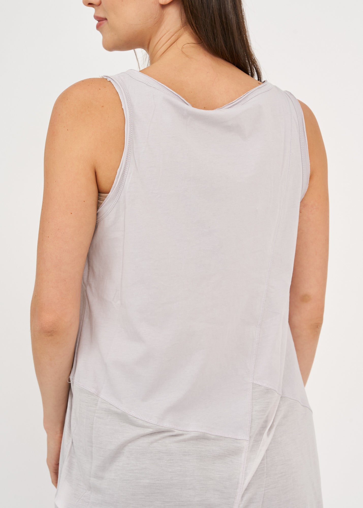 Gray triangle forward model long tank top 