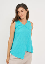 Turquoise V-neck slav tank top 