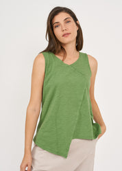 Green v-neck slav tank top 