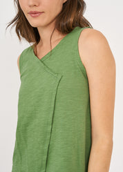 Green v-neck slav tank top 