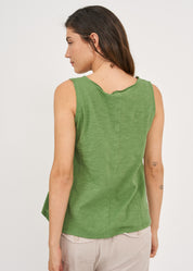 Green v-neck slav tank top 