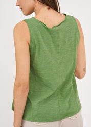 Green v-neck slav tank top 