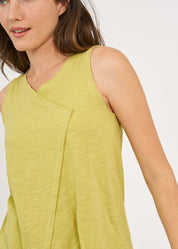 Light green V-neck slab tank top 