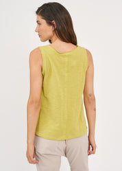 Light green V-neck slab tank top 