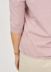 Diagonal stitching ends pink 3/4 sleeve