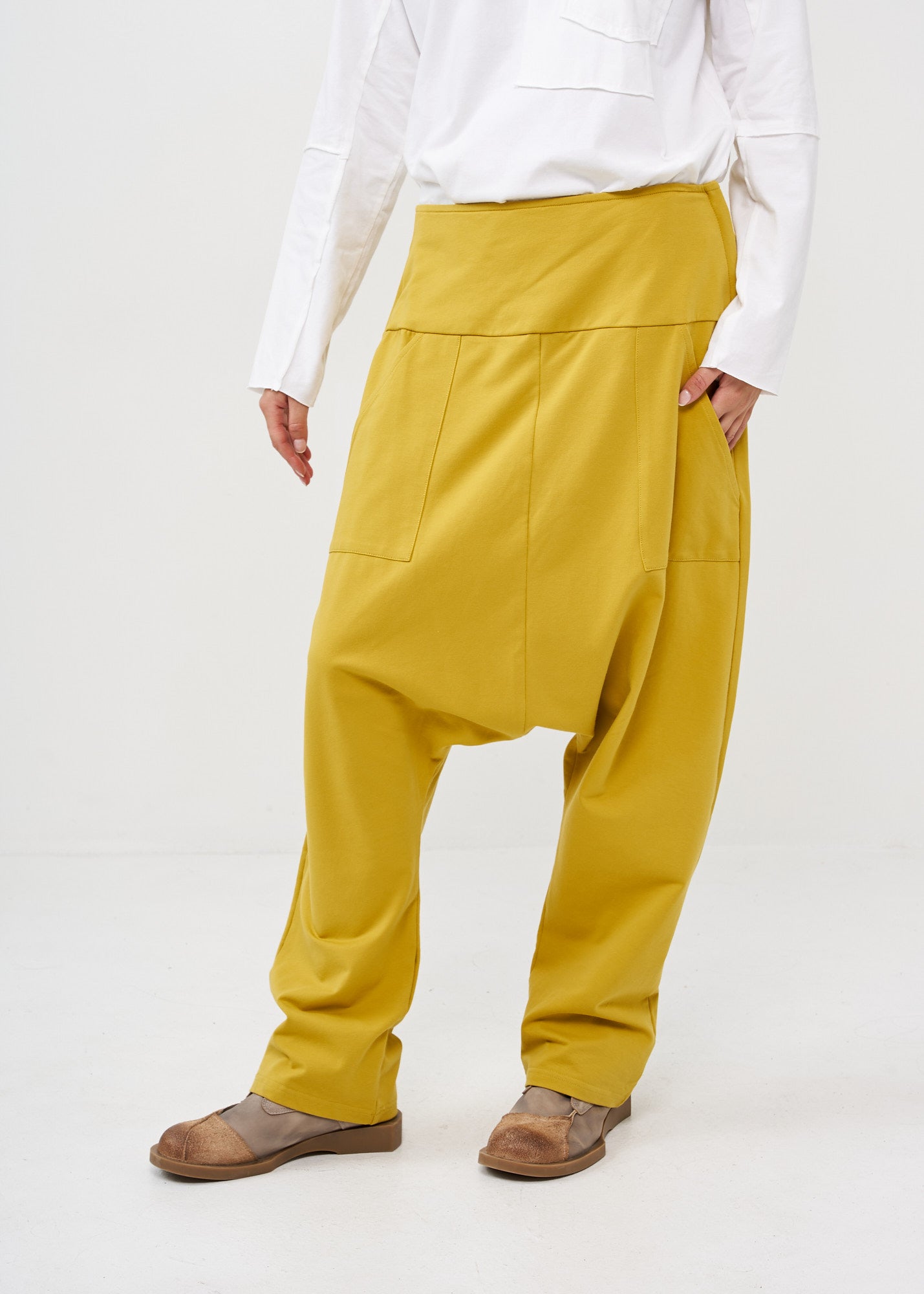 Mustard high waist baggy pants