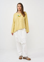 White high waist baggy pants