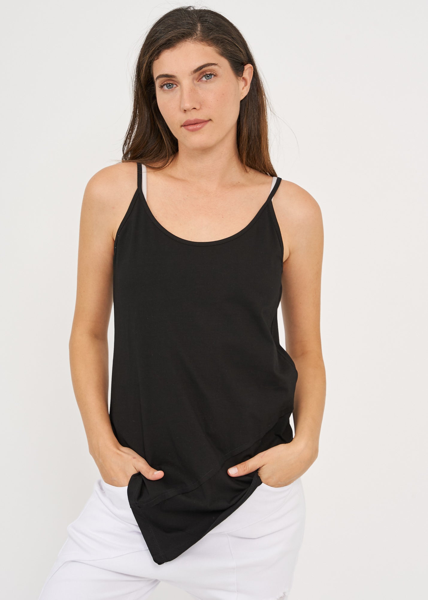 Spaghetti tank top black 