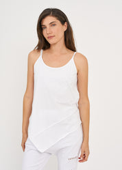 Spaghetti front white tank top 