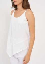 Spaghetti front white tank top 