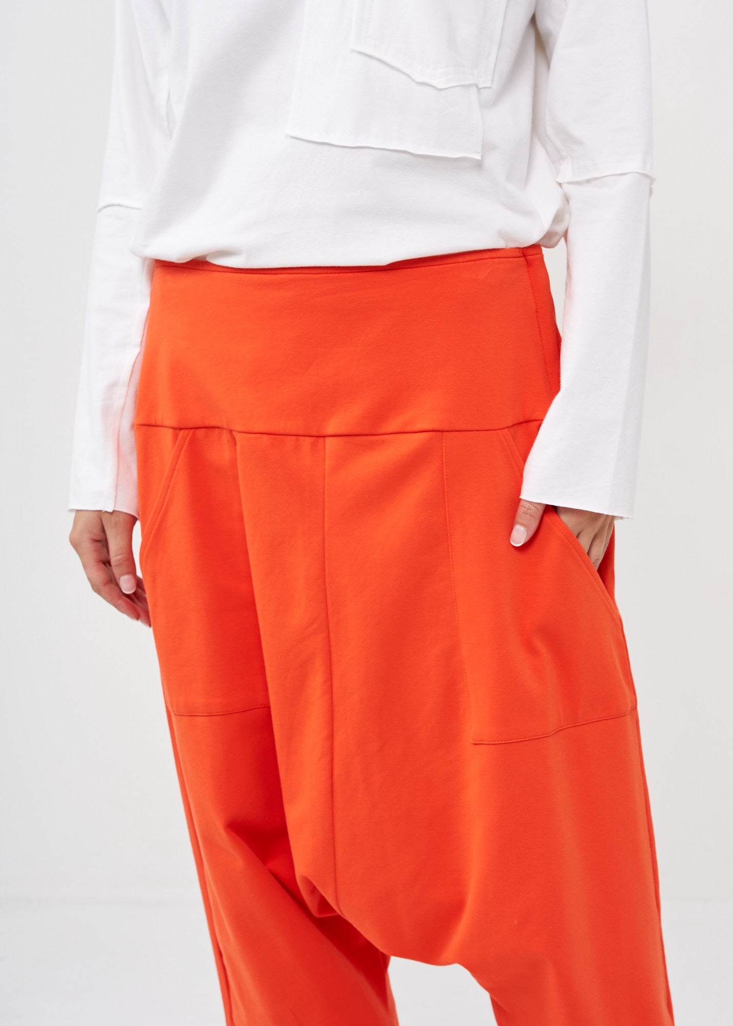 Orange high waist baggy pants