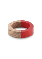 Half wood half red resin bracelet