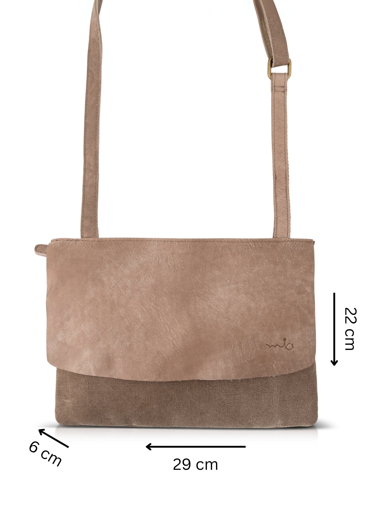 Medium square canvas clafa stone leather bag