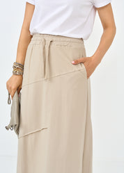 Franz Terry skirt asymmetric cuts Stone