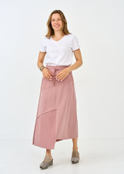 Franz Terry pink asymmetric cut skirt