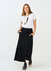 Franz Terry skirt asymmetric cuts black