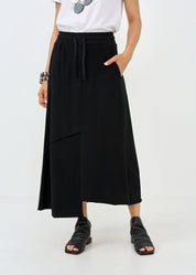 Franz Terry skirt asymmetric cuts black