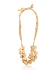 Small beige wooden button chain