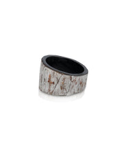 Silver painted bark reclamation bracelet