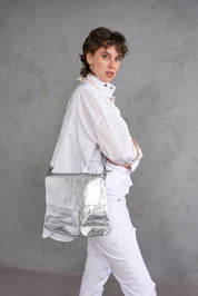 Silver cut kalapa side leather bag