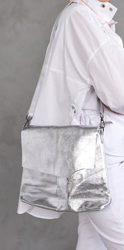 Silver cut kalapa side leather bag