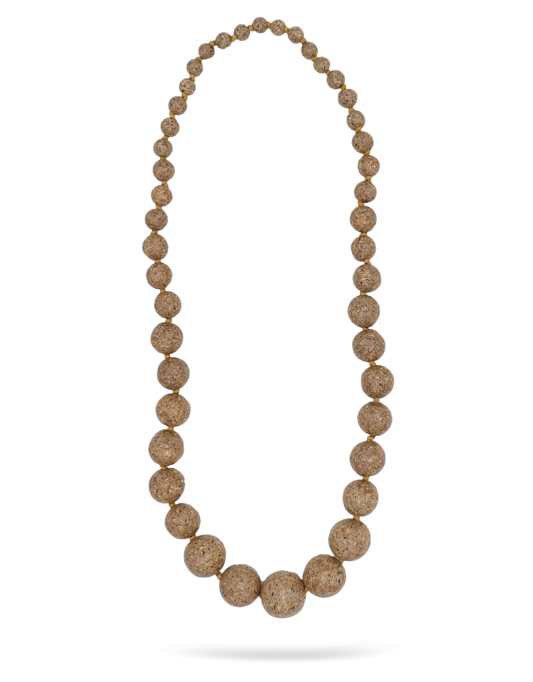 Long wood chip handmade necklace Stone