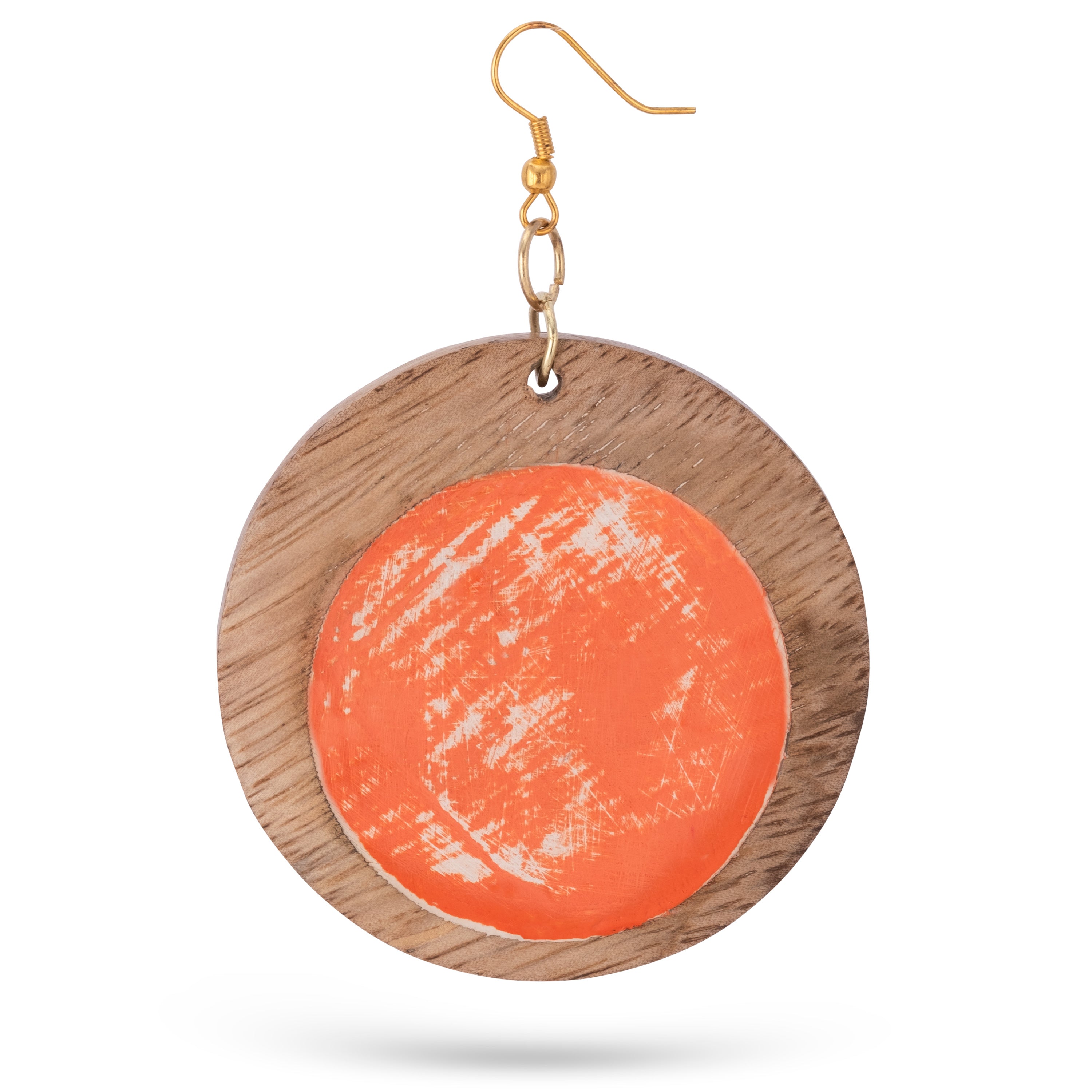 Orange mango wood wash earrings