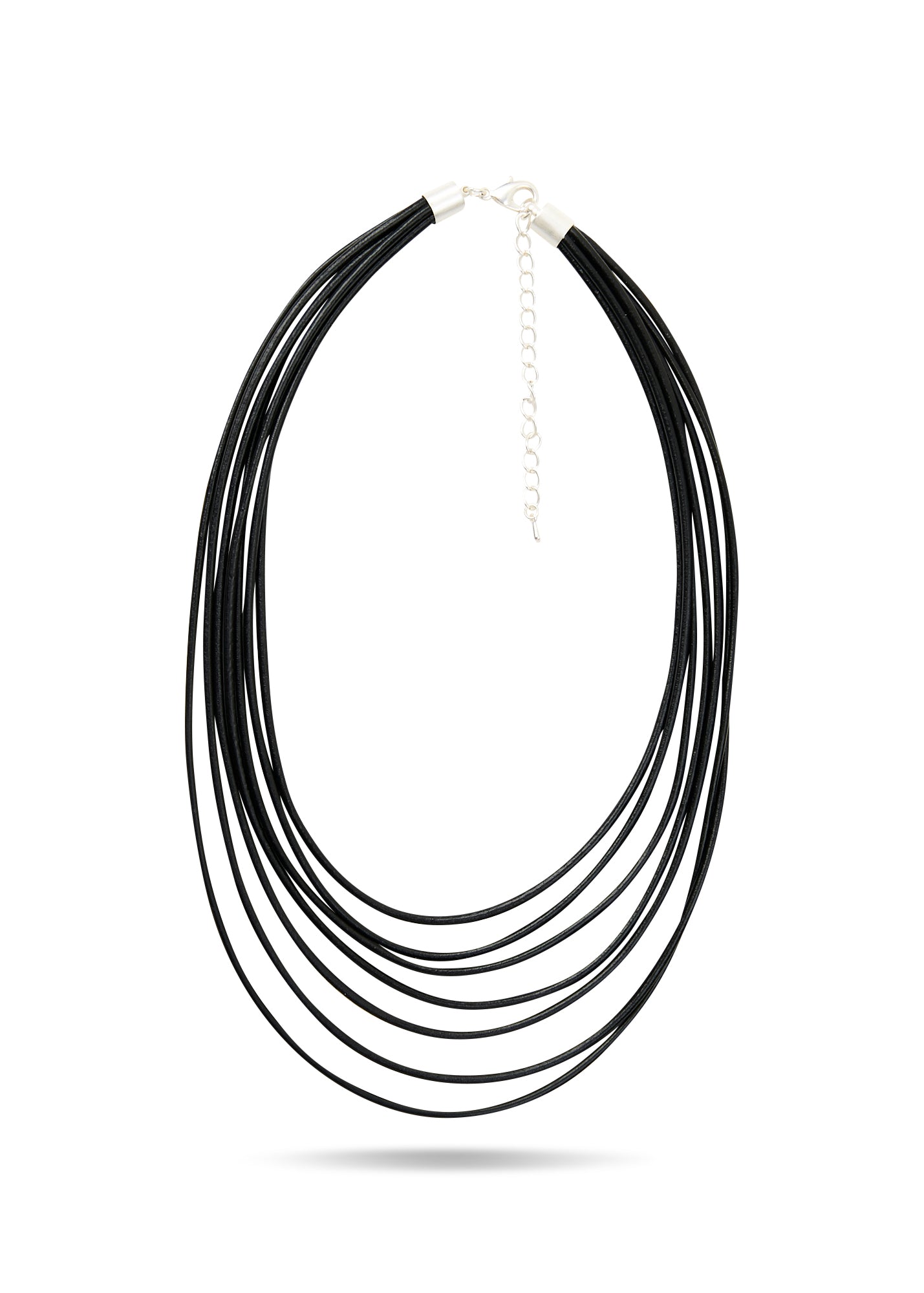 Black smooth leather cord chain